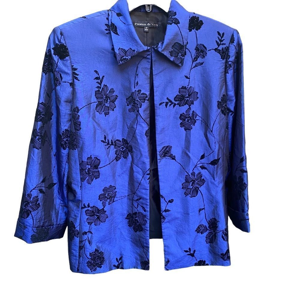 Preston & York Sateen Brocade Jacket Top Sz 12